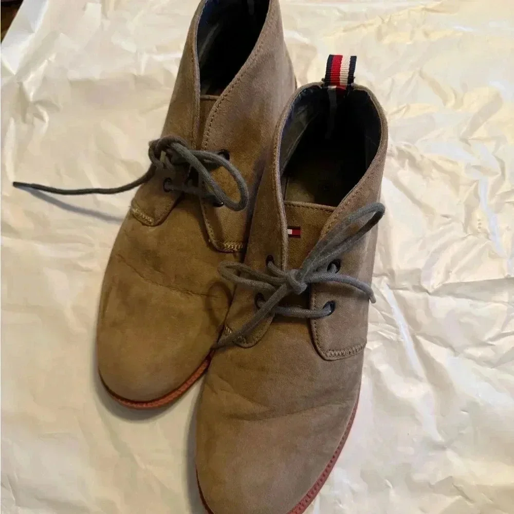 Tommy Hilfiger Boots Youth 5 boys  Anthony Oliver Two Eye Chukka Brown Fabric